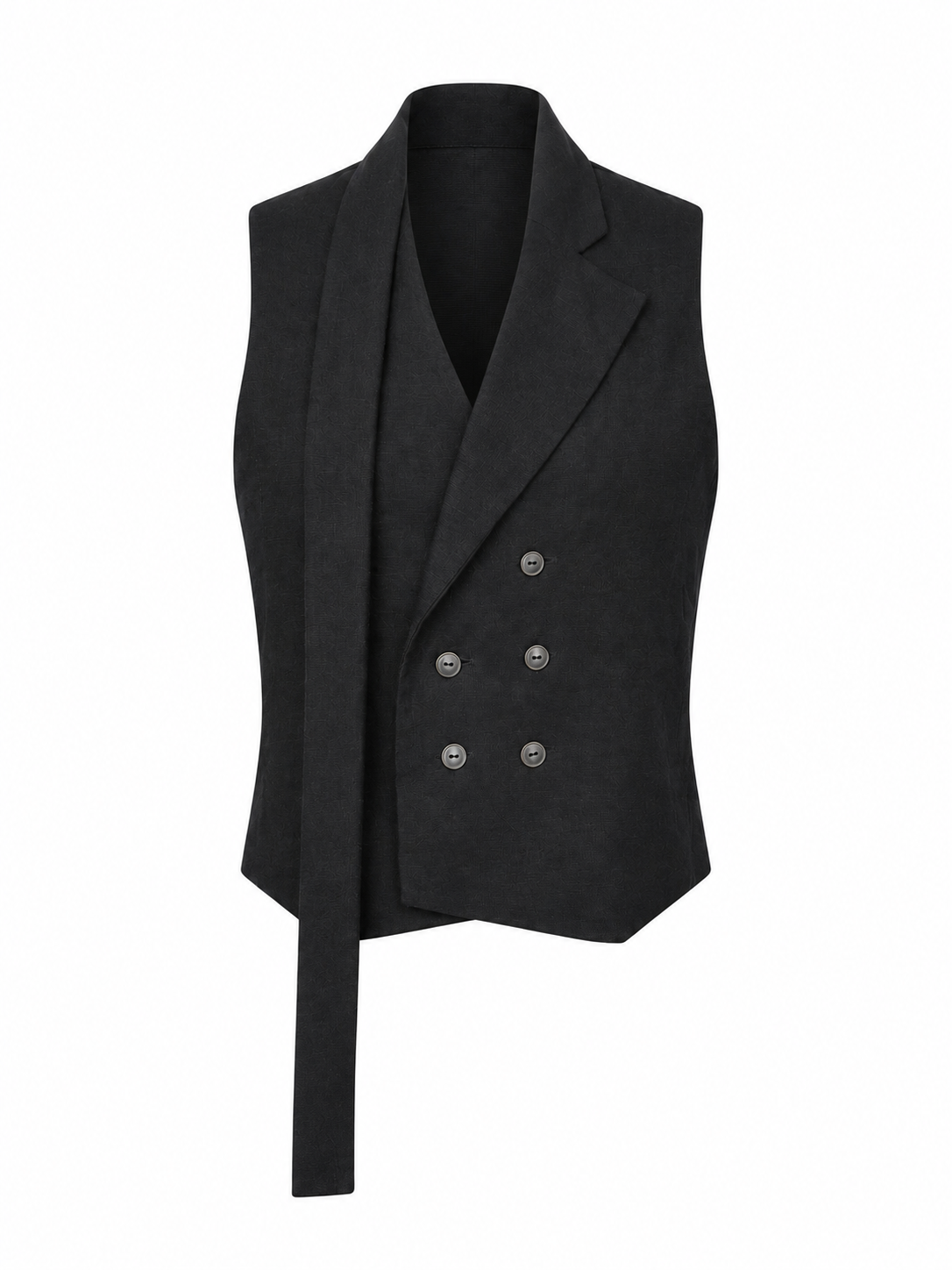 LARA BLACK LINEN VEST