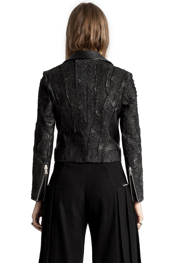 JASMINIUM FISH LEATHER JACKET