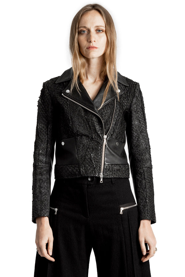 JASMINIUM FISH LEATHER JACKET