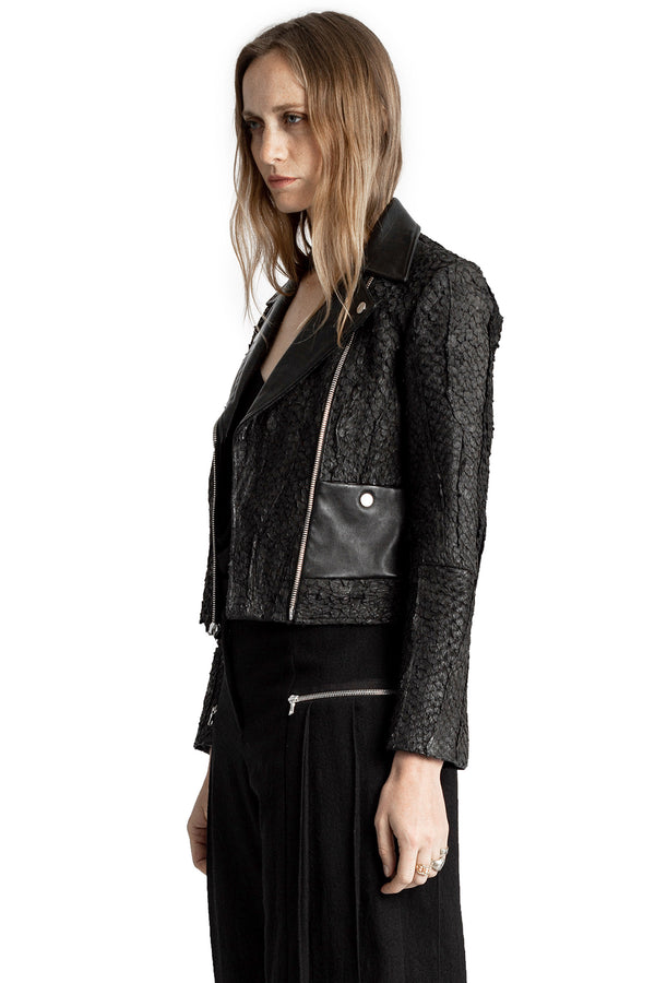 JASMINIUM FISH LEATHER JACKET