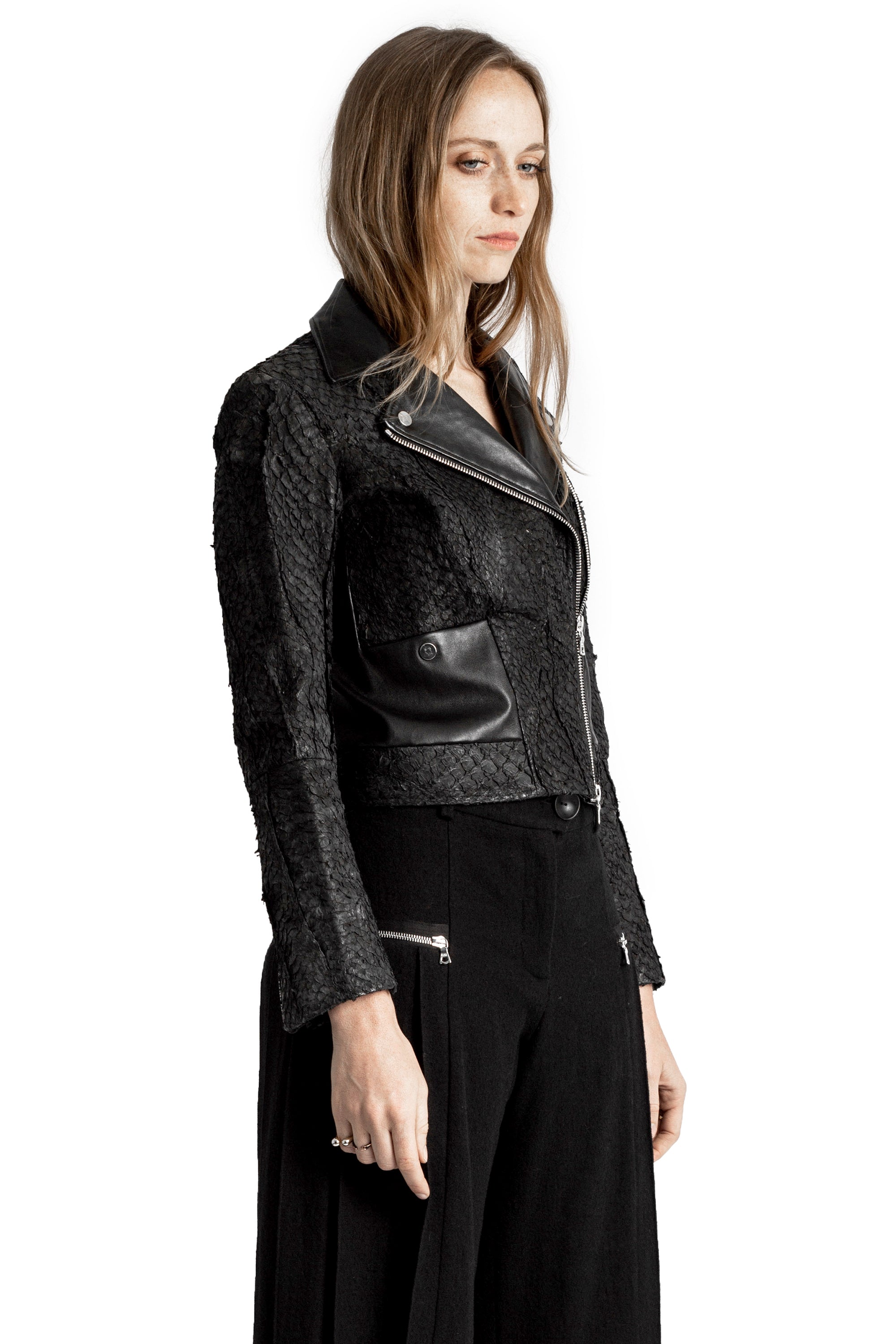 JASMINIUM FISH LEATHER JACKET