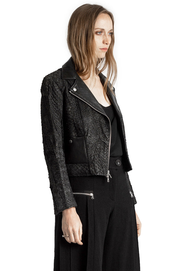 JASMINIUM FISH LEATHER JACKET