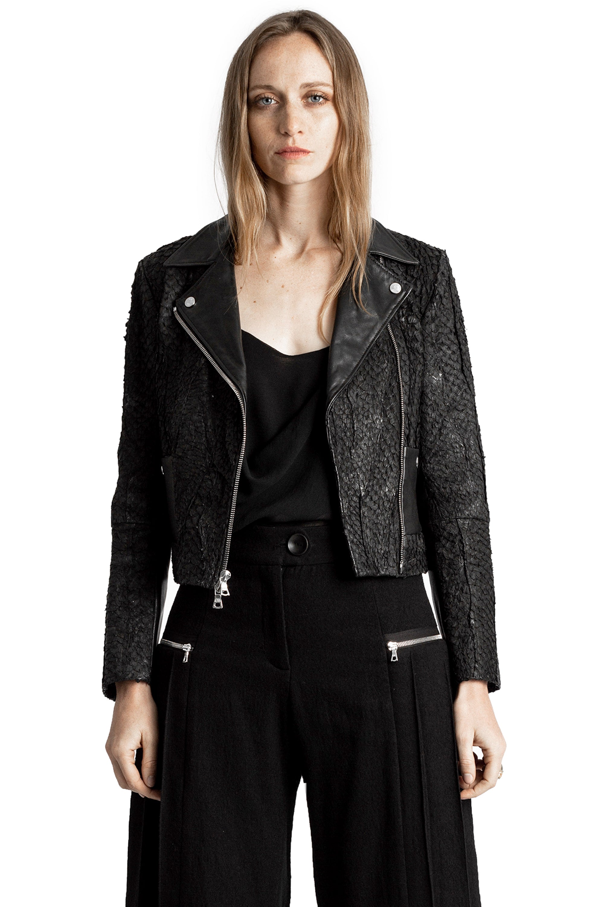 JASMINIUM FISH LEATHER JACKET
