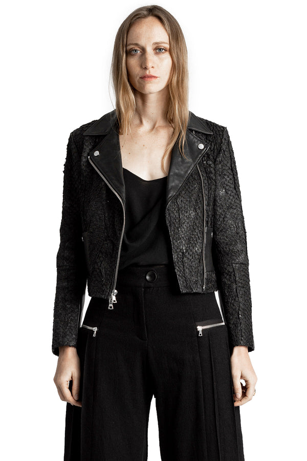 JASMINIUM FISH LEATHER JACKET